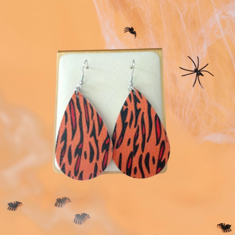 Animal Print Faux Leather Earrings